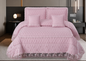 Embroidered Luxury Quilted Bedcover Set with Lace Frill | 5-Piece King Size