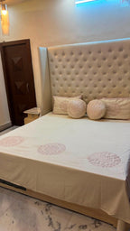 Premium Super King Patch Work Bedcover Set | 5-Piece Designer Bedding