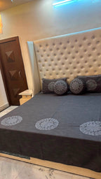 Premium Super King Patch Work Bedcover Set | 5-Piece Designer Bedding