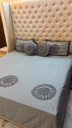 Premium Super King Patch Work Bedcover Set | 5-Piece Designer Bedding