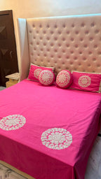 Premium Super King Patch Work Bedcover Set | 5-Piece Designer Bedding