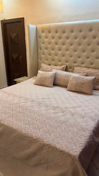 Premium King Size Embroidered Bedcover Set | 6-Piece Luxury Bedding