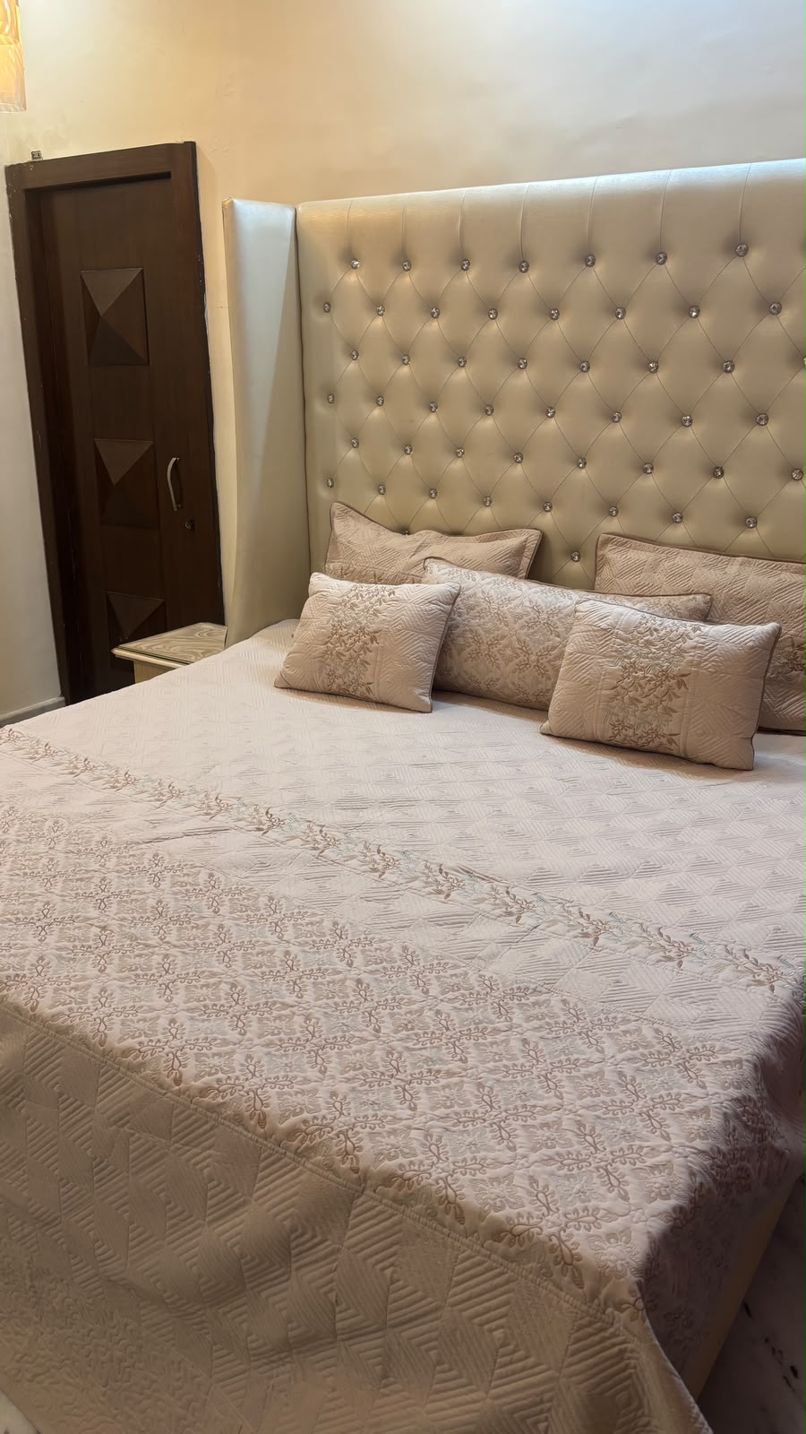 Premium King Size Embroidered Bedcover Set | 6-Piece Luxury Bedding