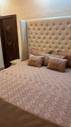 Premium King Size Embroidered Bedcover Set | 6-Piece Luxury Bedding