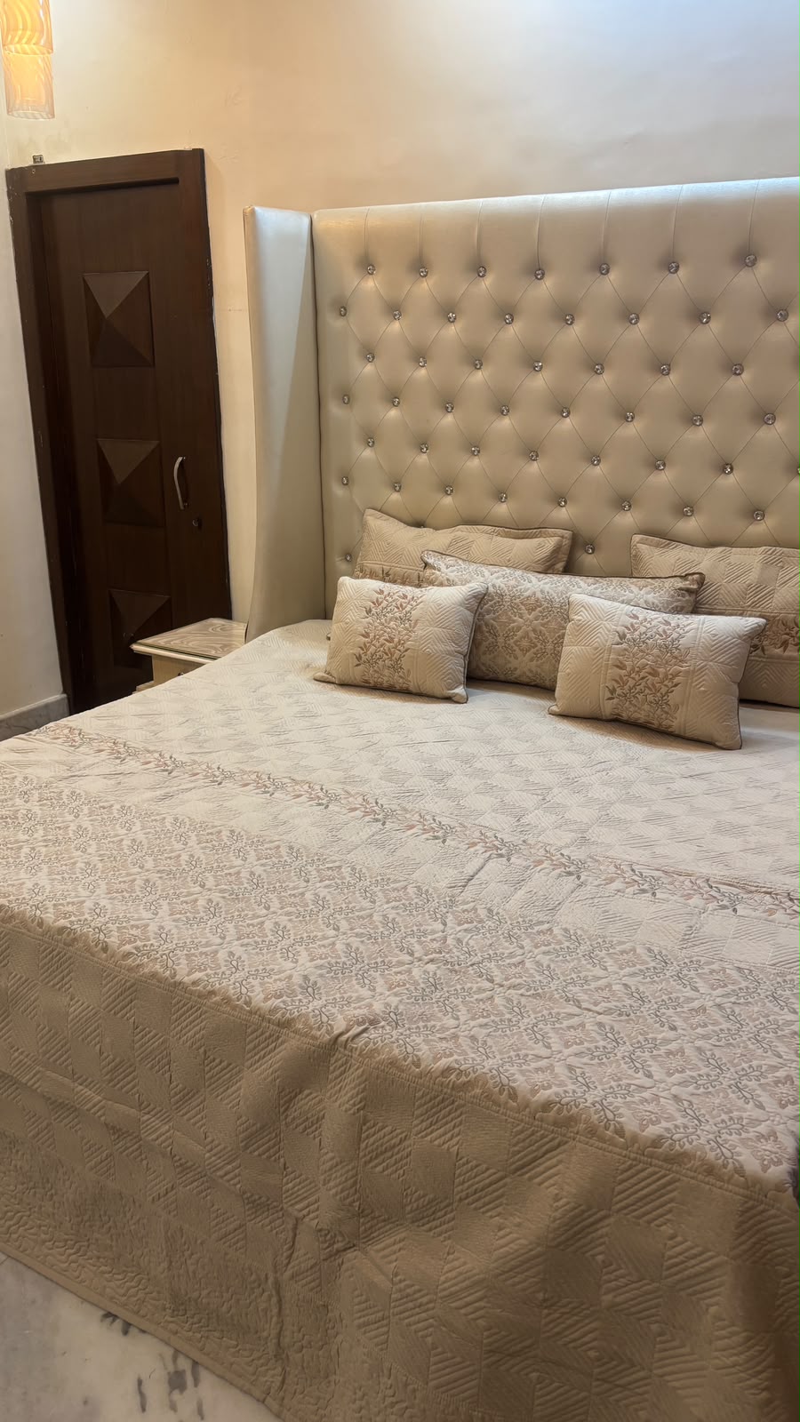 Premium King Size Embroidered Bedcover Set | 6-Piece Luxury Bedding