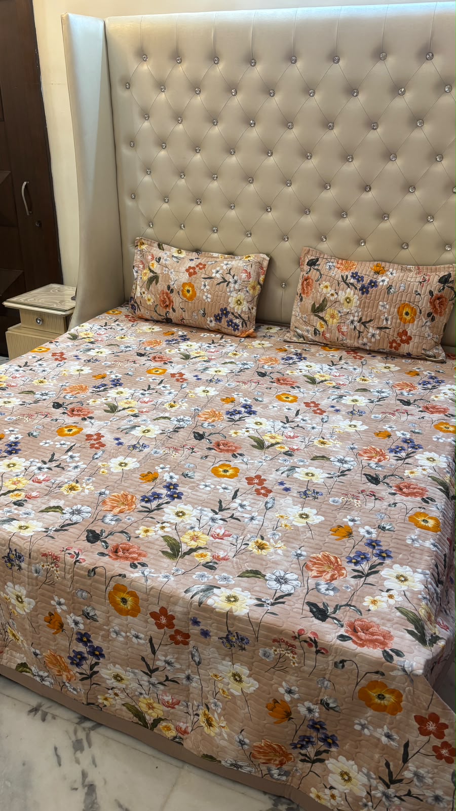 Premium Reversible Quilted Double Bedcover Set | 3-Piece Bedding