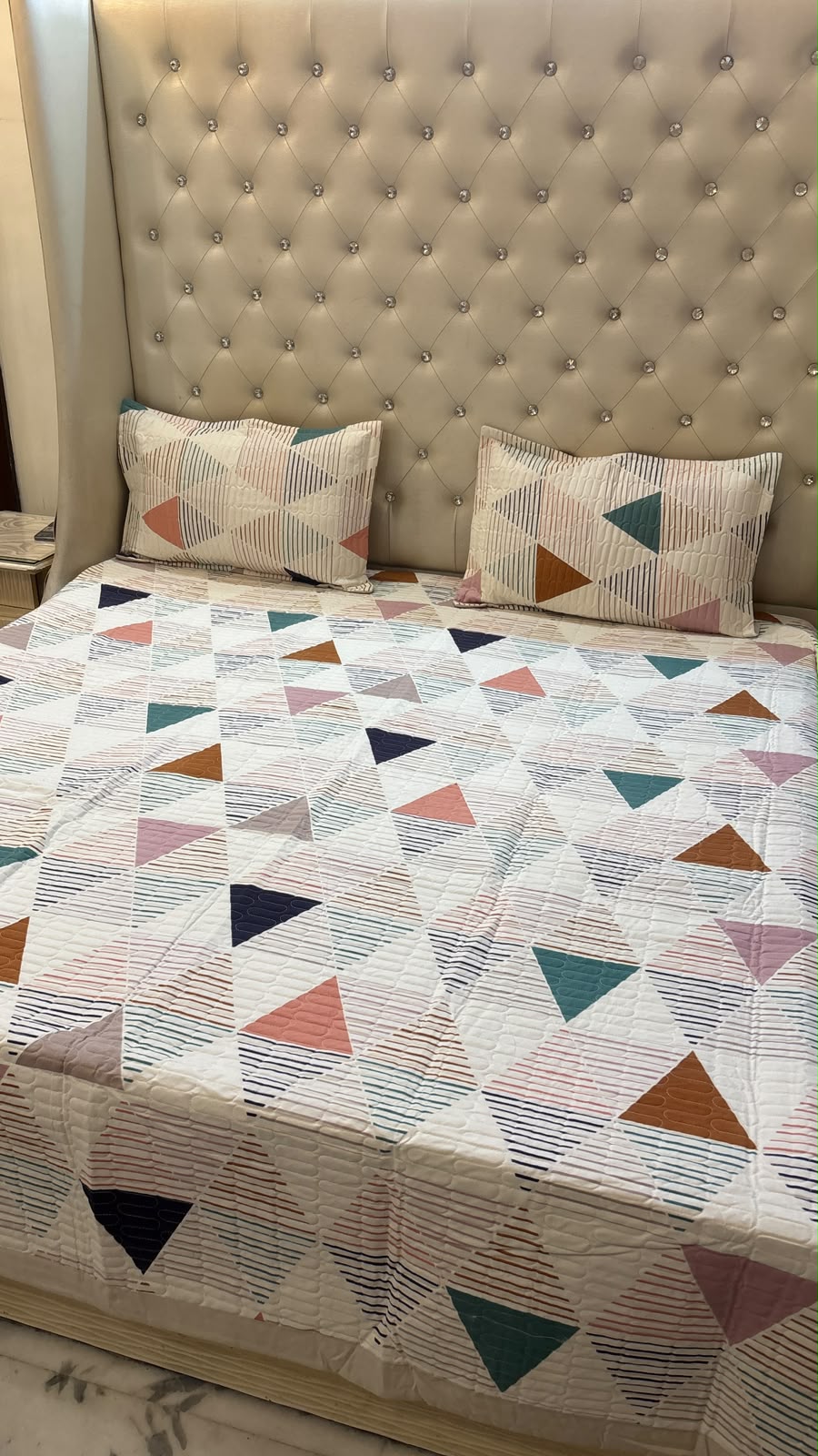 Premium Reversible Quilted Double Bedcover Set | 3-Piece Bedding