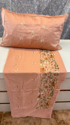 Premium 350 TC Pure Cotton Embroidered King Size Bedsheet Set