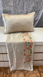 Premium 350 TC Pure Cotton Embroidered King Size Bedsheet Set