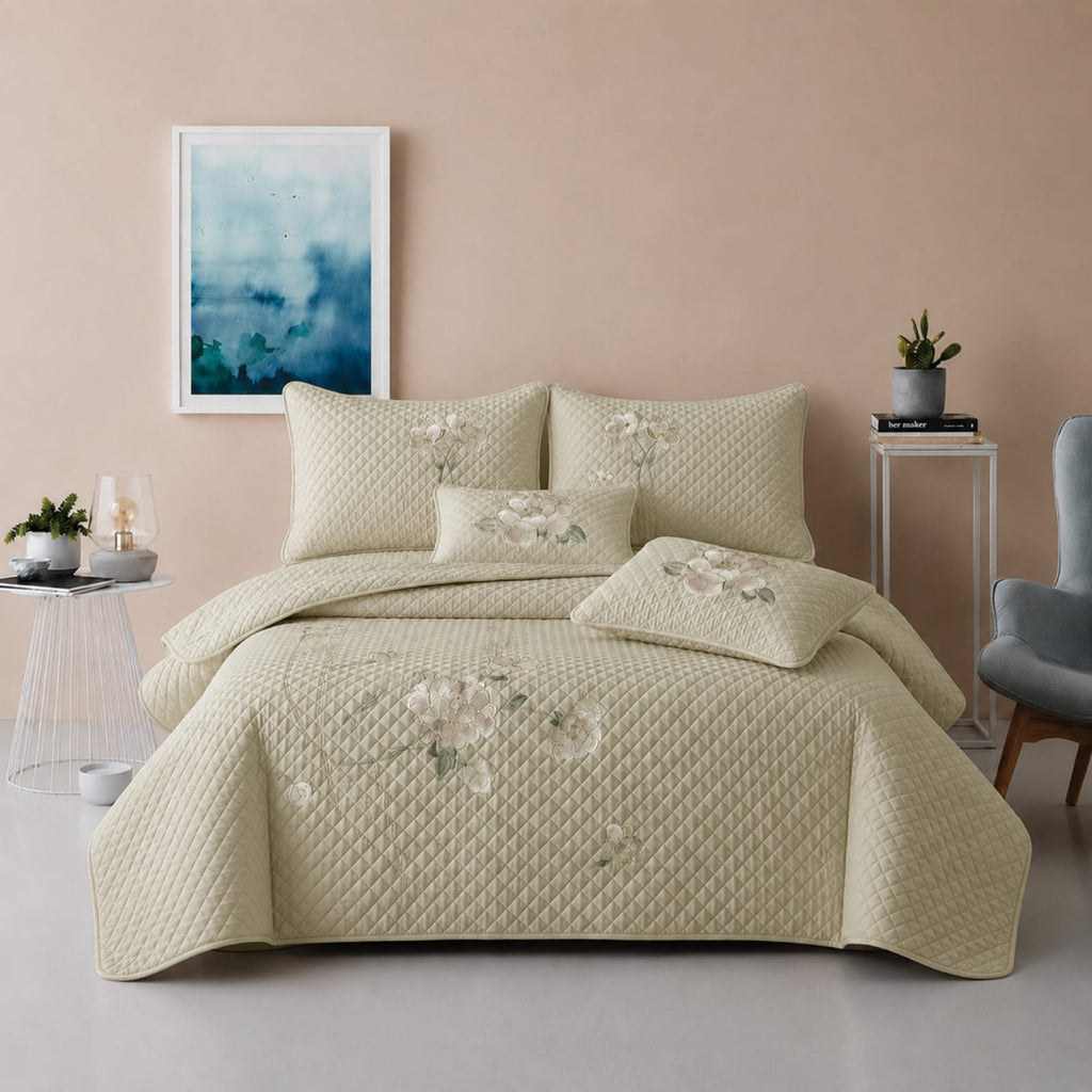 Premium Embroidered King Size Bedcover Set ✨