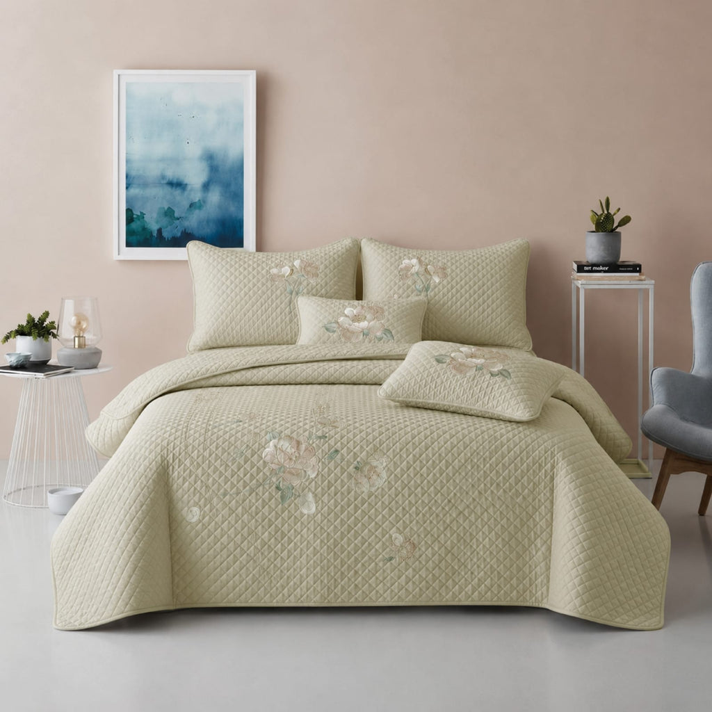 Premium Embroidered King Size Bedcover Set ✨