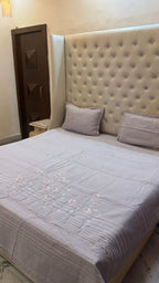 Embroidered Quilted Bedcover Set