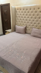 Embroidered Quilted Bedcover Set