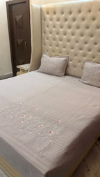Embroidered Quilted Bedcover Set
