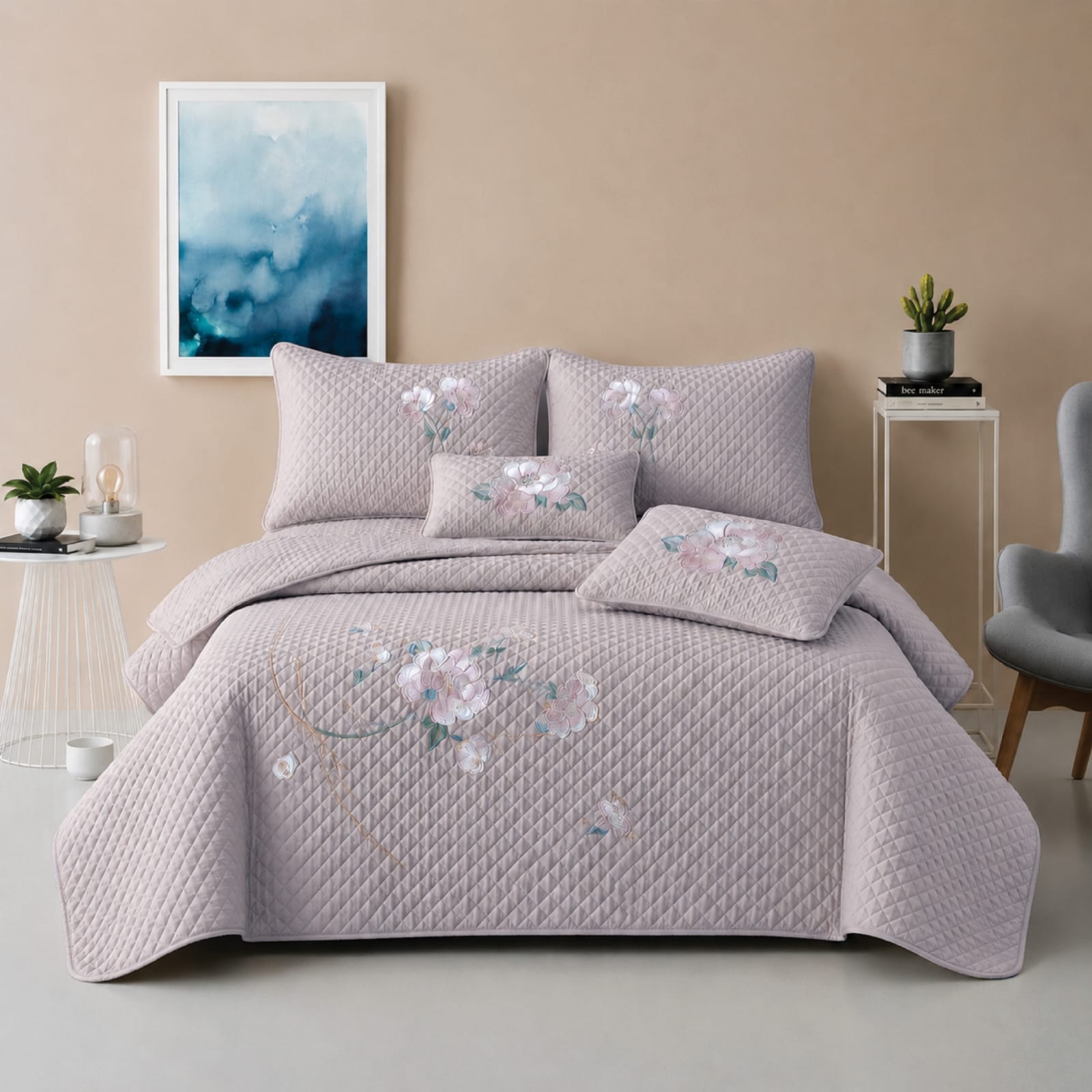 Premium Embroidered King Size Bedcover Set ✨