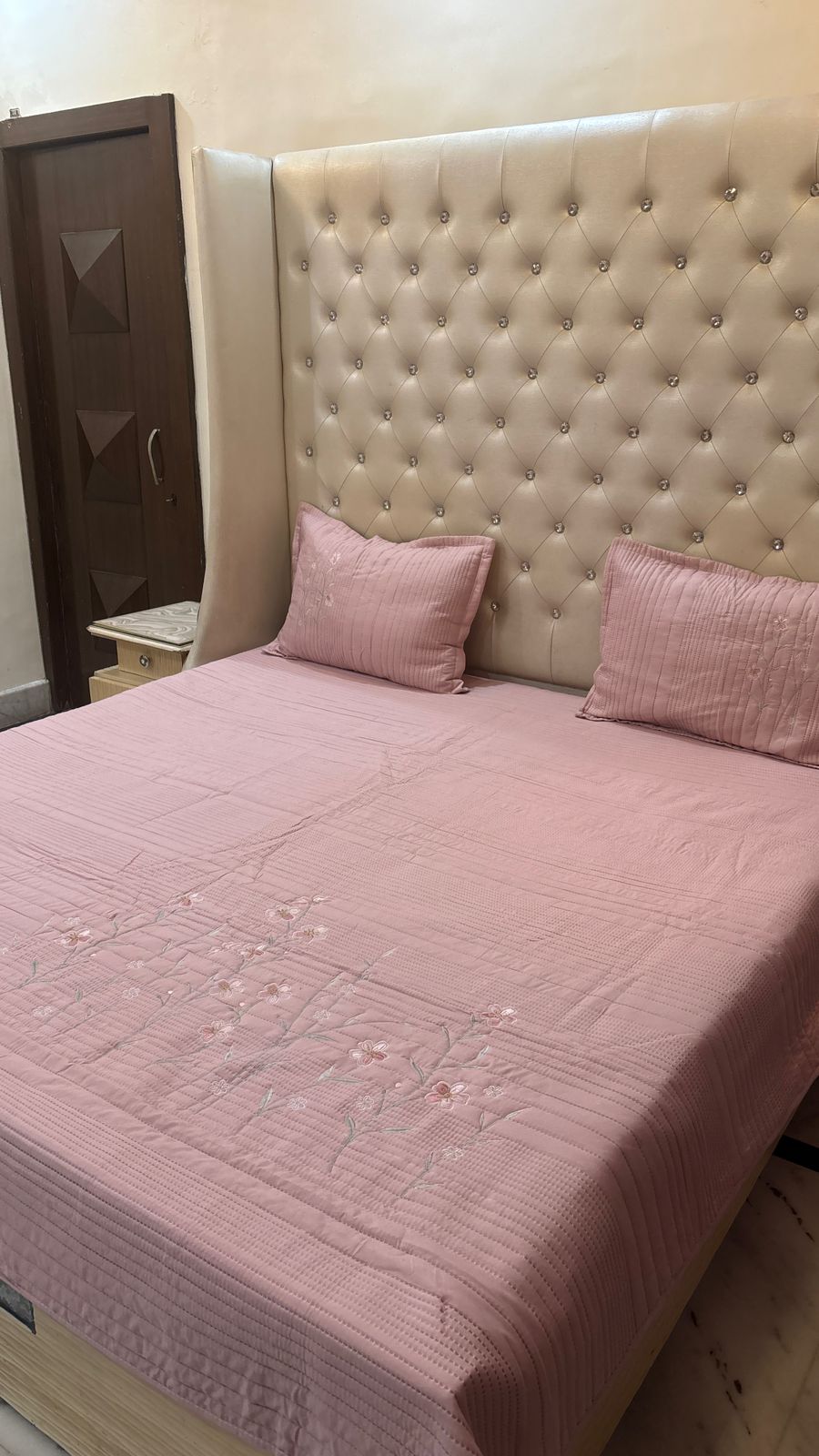 Embroidered Quilted Bedcover Set